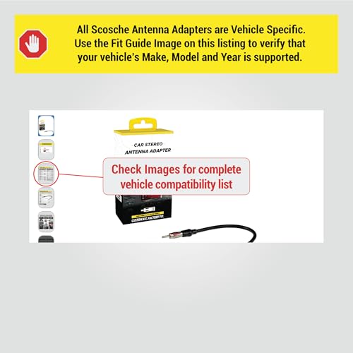 Scosche CRAB Antenna Adapter for Aftermarket Car Stereo Compatible with Select 2001-19 Import and Domestic Vehicles - Radio Antenna Adapter - Car Audio Harness - See Guide Images for Vehicle Fit - style: Antenna Adapter Only