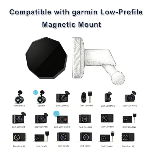 4 Pack Replacement Adhesive Metal Pads for Garmin Low-Profile Magnetic Mount, Heat-Resistant Windshield Sticky Pads Fit for Garmin Dash Cam 45 46 47 55 56 57 65W 66W 67W Tandem Speak Plus (4)