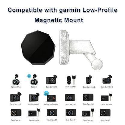 4 Pack Replacement Adhesive Metal Pads for Garmin Low-Profile Magnetic Mount, Heat-Resistant Windshield Sticky Pads Fit for Garmin Dash Cam 45 46 47 55 56 57 65W 66W 67W Tandem Speak Plus (4)