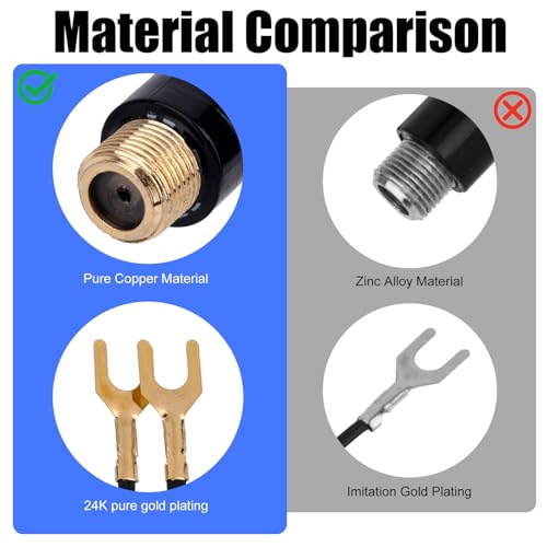 5pcs 75 Ohm to 300 Ohm Coax Adapter, UHF/VHF/FM Match Transformer Converter - color: black+gold