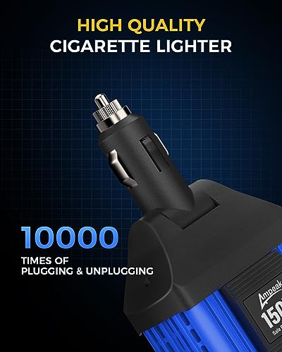 Ampeak 150W Car Power Inverter, 12V DC to 120V AC, Cigarette Lighter Plug - color: 150W Blue