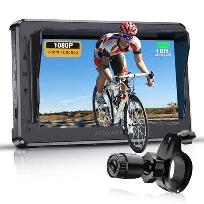 Bicycle Rear View Camera with Zoom Function, 10-Hour Battery Life