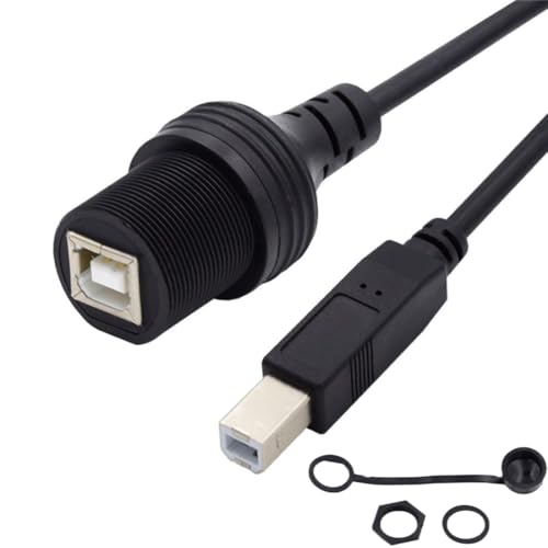 chenyang USB 2.0 Type B Printer Scanner Flush Mount Male to Female Extension Cable for Car Dashboard Panel Mount Waterproof Dustproof - style: USB 2.0 Type B