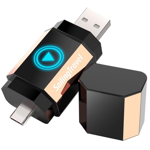Lipstick Series (Built-in Magnet) Wireless Carplay/Android Auto Adapter for iPhone&Android Phone,Convert Wired to Wireless Dongle Adapter, Mini Size with USB&Type-C 2.0, Stable Control & No Delay