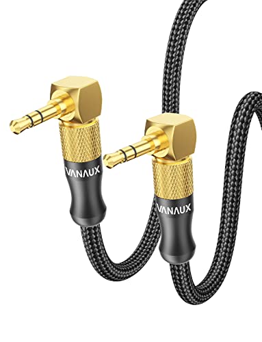 VANAUX 90 Degree Right Angle Aux Cable Male to Male 3.5mm Audio Cable Stereo Aux Cord Compatible with Laptop, Smartphone, Music Player,Tablets,Speakers (3.3feet/1m) - size: 3.3 ft
