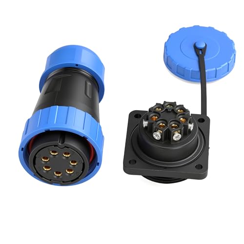 TY28 7-Pin Industrial Grade IP68 Waterproof Connector, Anti-Corrosion & Solder-Free Design for Stable Signal Transmission - color: Square Inverted, size: 7Pin 25A