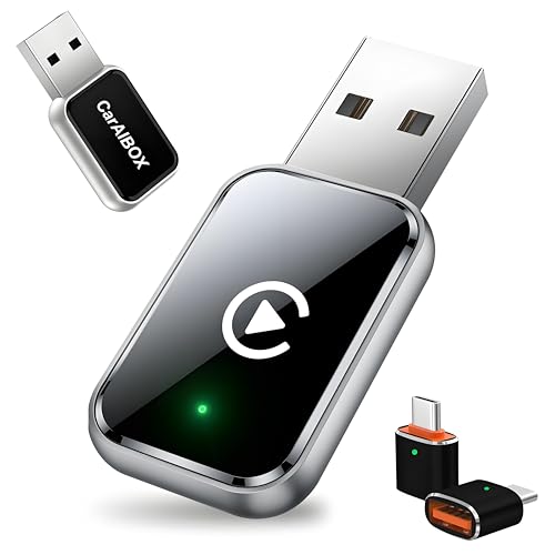Wireless CarPlay Adapter for iPhone, Convert Wired to Wireless Apple CarPlay Adapter, Plug & Play, No Delay & Stable Control, Mini Size, USB & USB-C/Type-C for Cars 2016+ iOS10+ (Silver) - color: Style 1