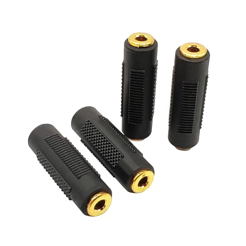 1/8 inch Audio Adapter 3.5MM Female to Female Coupler Stereo Connector for Headphones 4pcs