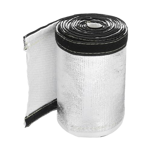 MECCANIXITY 1.5mm Heat Shroud Aluminized Sleeving 1 4/5" ID x 10FT Aluminum Metallic Fiberglass Heat Shroud for Fuel Lines Cables Electrical Wiring - size: 1 4/5" ID x 10FT