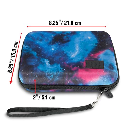 USA Gear Hard Shell Electronics Organizer 7.5 Inch Travel Case - Cable Organizer with Scratch Resistant Interior, Compatible with Garmin GPS, Portable Hard Drive, Phone Charger & More - Galaxy