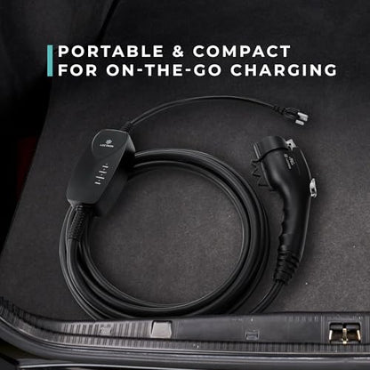 Lectron EV Charger, 16 ft Extension Cord & J1772 Cable - Portable Electric Car Charger for J1772 EVs and Plug-in Hybrid Vehicles (12A NEMA 5-15 with APP) - size: 12A NEMA 5-15 with APP