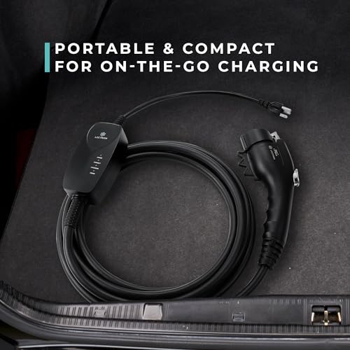Lectron EV Charger, 16 ft Extension Cord & J1772 Cable - Portable Electric Car Charger for J1772 EVs and Plug-in Hybrid Vehicles (12A NEMA 5-15 with APP) - size: 12A NEMA 5-15 with APP