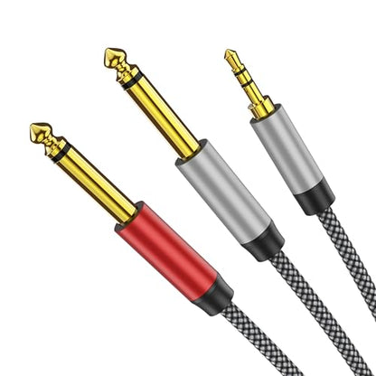 1/8 Stereo to Dual 1/4 Mono Cable 10ft, 3.5mm to Dual 1/4 Cable, 1/8 inch TRS Stereo to Dual 1/4 inch TRS Splitter - color: 3.5mm to 2x6.35mm Audio Cable, size: 10 feet