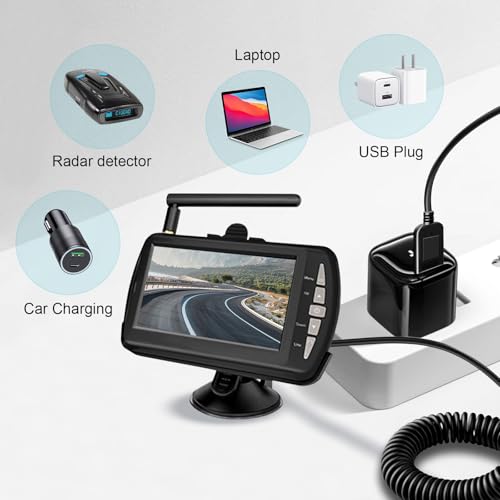 USBtoDC3.5 car charger,for connecting wireless backup camera 7-inch monitor