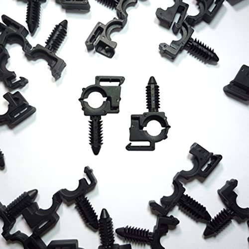Woodzdon 50 Pcs Wire Loom Routing Clip I.D. 1/4" O.D. 3/8" for GM 12040984 Black Nylon Retainer Wiring Harness Convoluted Conduit Fit for Chevrolet for Buick for Cadillac for Pontiac for Oldsmobile