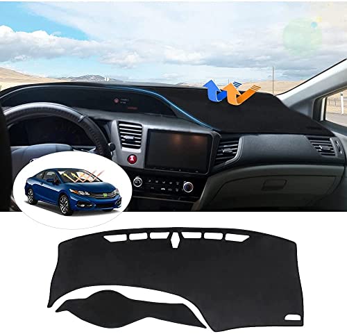 Cartist Black Dash Cover for 2012-2015 Honda Civic Dashboard Cover Mat - size: Honda Civic 2012-2015