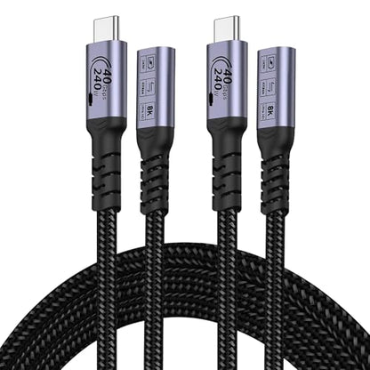 USB C Extension Cable 6.6FT 2 Packs, 5A Fast Charging Male to Female - size: 6 ft
