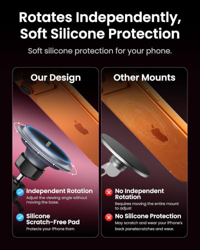 VENTION Car Vent Phone Mount for MagSafe, Strong Magnetic Car Phone Holder with Shock Absorption & Scratch Prevention, 360° Rotatable Auto Phone Mount for iPhone 17/16/15/14Pro Max, Galaxy, Google