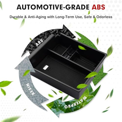 Autorder Center Console Organizer for 2022-2026 Hyundai Santa Cruz Accessories Car Armrest Storage Box Middle Console Tray Container with Black & Red Non-Slip Silicone Mats - size: 2022-2026 Hyundai Santa Cruz
