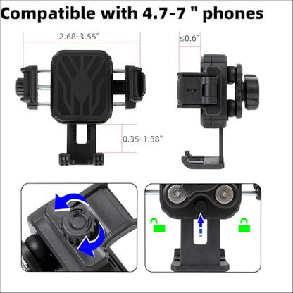 Windshield Phone Mount with Vibration Dampener, Universal Suction Cup Phone Holder for Boat/Car/Truck, 360° Rotation, Camera Friendly, One-Handed 1-Second Lock & Release, Fits 4.7-7" Phones - style: Suction Cup Base