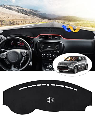 CARTIST Dashboard Cover Compatible with Kia Soul 2014-2019 Accessories Dash Cover Mat Non-Slip Pad Carpet Anti-Glare - size: Kia Soul 2014-2019