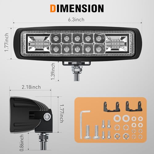 Nilight 2 PCS 6 Inch 60 W Blue LED Light Pods Spot Flood Combo Beam - color: 60W Led Pods 2Pcs Blue