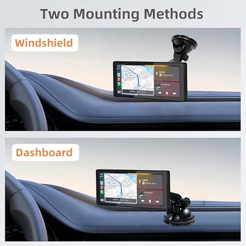 Carplay Screen Mount, Upgrade 90mm Larger Suction Cup Mount 360° Flexible Windshield Dashboard Bracket for 7" 9" 10.26" Inch Car Play Screen Replacement Mount