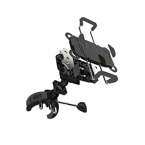Bike Mount, Bike Phone Mount Motorcycle Baby Carriage Bicycle Mic Stand Cell Phone Holder Cradle with Rubber Strap 360 Degree Rotate for iPhone X 7 6s Plus 5s 5SE Sony Samsung (Black) - color: Black