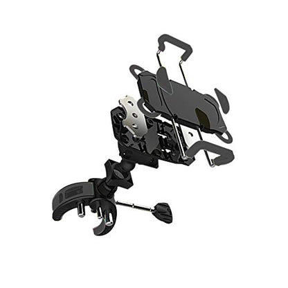 Bike Mount, Bike Phone Mount Motorcycle Baby Carriage Bicycle Mic Stand Cell Phone Holder Cradle with Rubber Strap 360 Degree Rotate for iPhone X 7 6s Plus 5s 5SE Sony Samsung (Black) - color: Black