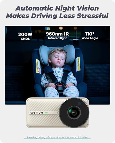 NO.1 Magnetic Double Car Camera for 2 Baby with 5" 1080P IPS Monitor - color: White（Dual Cam）