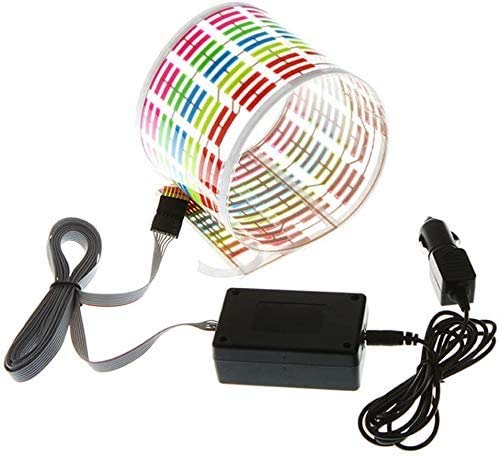 WONFAST® Sound Music Beat Activated Car Sticker Equalizer Rhythm LED Flash Light Audio Voice Rhythm Lamp (80x19cm) - size: 80x19cm