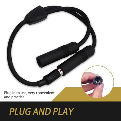 1 PC Car Radio & GPS Navigation System Antenna Connector, Y-Type 12V Plug-in Audio Antenna Splitter, Extension Cable (Black)
