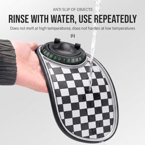 Universal Anti Slip Car Dashboard Mat, Rotatable Phone Holder Dashboard Pad, Non Sticky Temporary Parking Number Mat, Multifunctional Car Storage Pad for Phones Sunglasses Keys and Gadgets