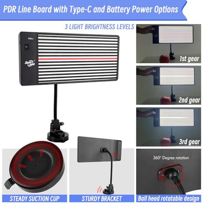 Super PDR Light Board PDR Light Dent Line Board LED PDR Light USB Battery Powered Reflection Light Board Professional Dent Repair Tool Automotive Repair Lighting PDR Reflection Tool Car Body Repair - size: PDR-A1