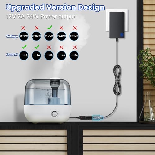 2팩 110V AC - DC 12V 컨버터 2A 24W, 벽 플러그 110‑240V에 담배 라이터 어댑터, 자동차 팬 및 저전력 장치용 가정용 자동차 전원 공급 어댑터 (진공 청소기, 에어 펌프, 팽창기용이 아님) - size: 12V2A 24W 2Pack