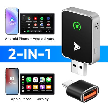 Wireless CarPlay Adapter, 2-in-1 Mini Size CarPlay & Android Auto Adapter - style: without WIFI