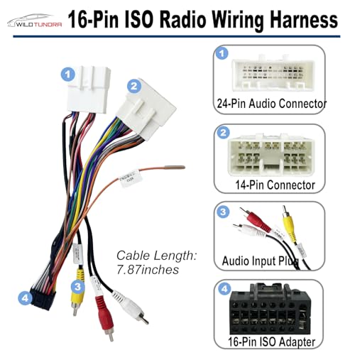 16Pin ISO Aftermarket Radio Harness Adapter for Subaru Forester 2008-2011 with Audio Input SWC, 16Pin Android Car Stereo Wiring Harness with Subwoofer Input for Forester