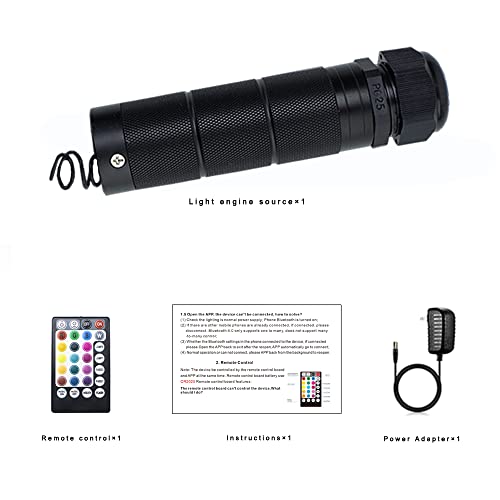 AZIMOM Bluetooth/RF Control 6W Car Use Sound Activated Fiber Optic Light Box Engine Music Sensor Mode RGBW Starlight Engine Driver for Car Indoor Star Lighting Decoration - size: 6W