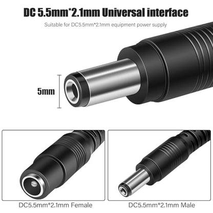 10-Pack 60ft DC Power Extension Cable,5.5mm x 2.1mm Extension Cord,12V DC Male to Female Power Cord for CCTV Security Camera,Power Supply,IP,Router,LED Strip - size: 60ft