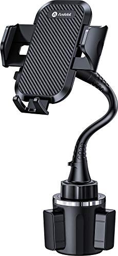 andobil Upgraded 15" Cup Holder Phone Holder, 【Solidest & Adjustable】 Military-Grade Long Gooseneck Cup Phone Holders for Your Car Truck, Car Phone Holder for iPhone 17 Pro Max 16 15 14/Samsung/Pixel - color: Gooseneck-Black