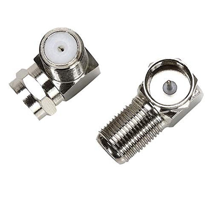 F Type Right Angle 90 Degree Male to Female Cable Connector Coax Adapter Pack of 2