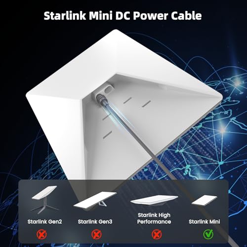 Starlink Mini Power Cable 6FT/2M, DC5521 Male to Male, Waterproof Mating — Replacement Starlink Mini DC Power Cable - color: Gray, size: 6FT