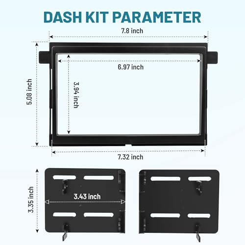 NuIth Double DIN Installation Kit W/Radio Wire Antenna Adapter for Select 2004-2010 Ford Edge/Explorer /F150/Fusion 2004-2009 Mercury Double DIN Radio Install Dash Kit