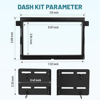 NuIth Double DIN Installation Kit W/Radio Wire Antenna Adapter for Select 2004-2010 Ford Edge/Explorer /F150/Fusion 2004-2009 Mercury Double DIN Radio Install Dash Kit