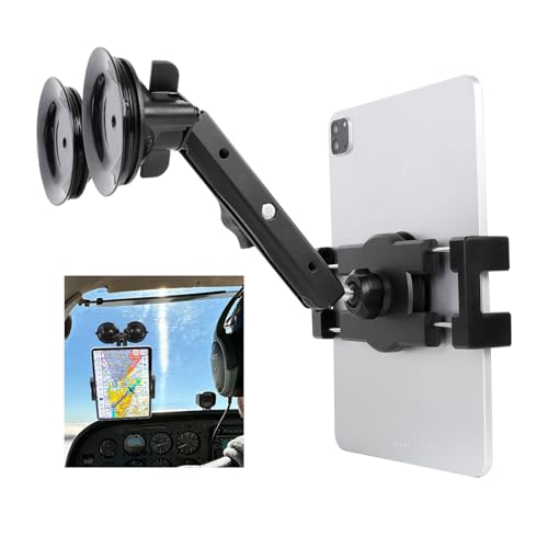 Dual Suction Cup Tablet Holder Mount for Personal Airplane/Boat/Car/Truck Windshield, Pilots iPad Holder Fits iPad Pro Air and Other 4.7-13" Tablets - size: Spring Clip with Dual Suction Cup