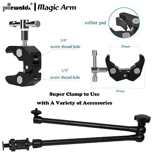 Niewalda 20" Magic Arm Clamp Kit with 1/4" & 3/8" Threaded Mounts - color: 20 Inch Frosted Black Magic Arm