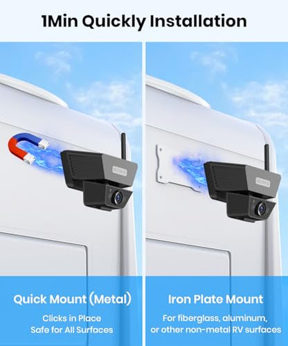 AUTO VOX Wireless Backup Camera Solar Magnetic, 7.2" DVR 1080P Monitor - size: 7.2" Single Cam