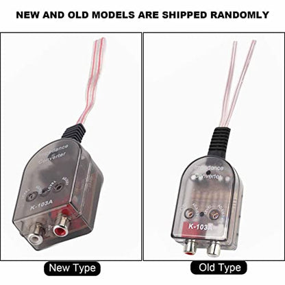 Speaker Level to Line Level Converter, ABS Car Stereo Hight to Low Converter, Adjustable Car Stereo Audio Converters, Transparent Impedance Converters for Cassette Player