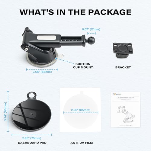 1Zero Replacement CarPlay Suction Mount with Extension Arm for 7-11 Inch