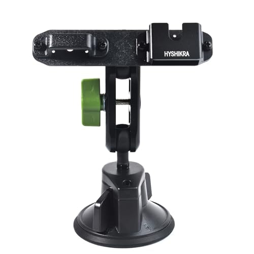 Dual-Device Car Mount, Suction Cup Rotatable Radio/Mic Holder, 360° Adjustable Anti-Slip Dashboard/Windshield Mount for BaoFeng Kenwood Yaesu Motorola Quansheng Retevis Radio